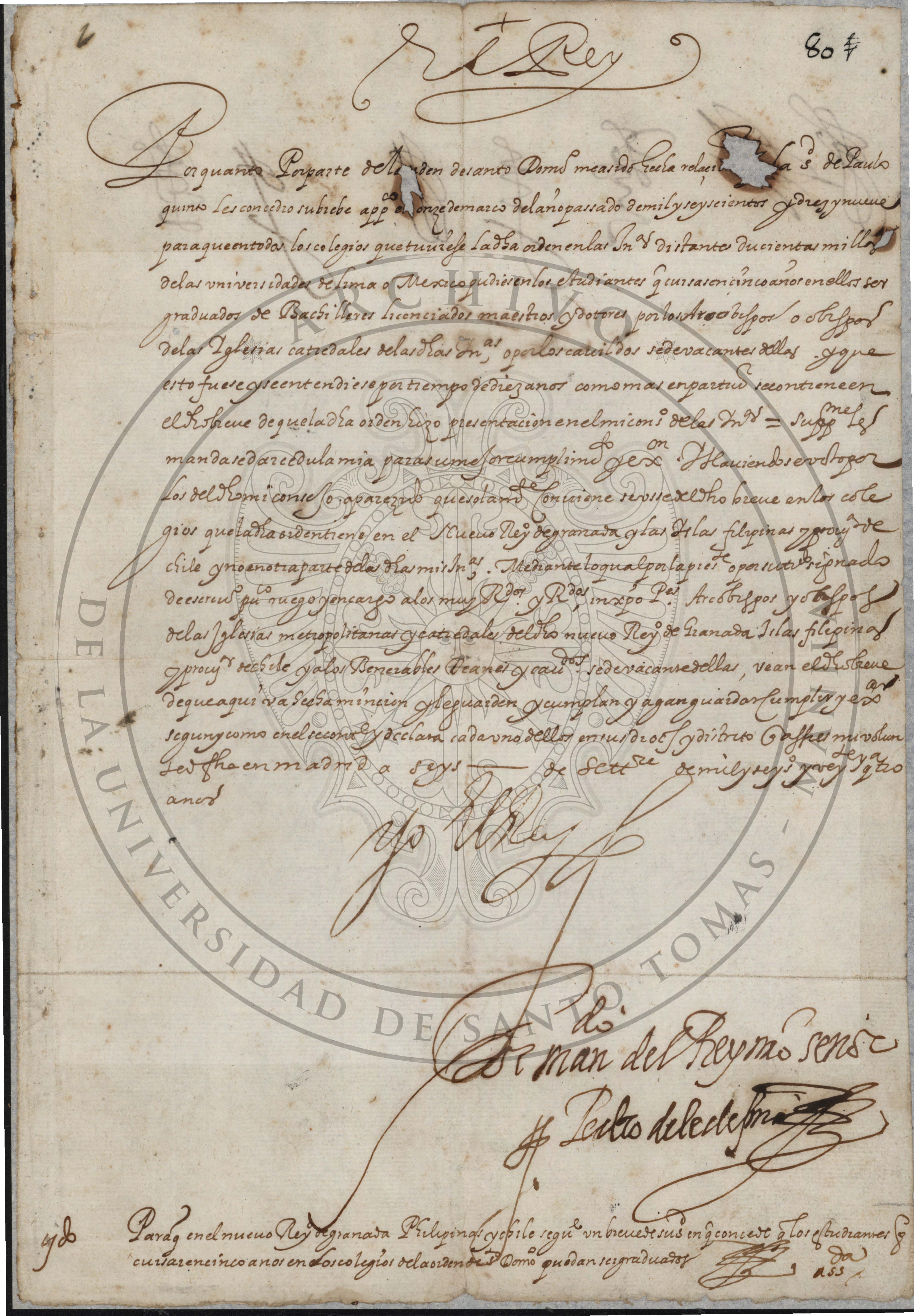 Royal Cedula of 1624 
by King Philip IV 