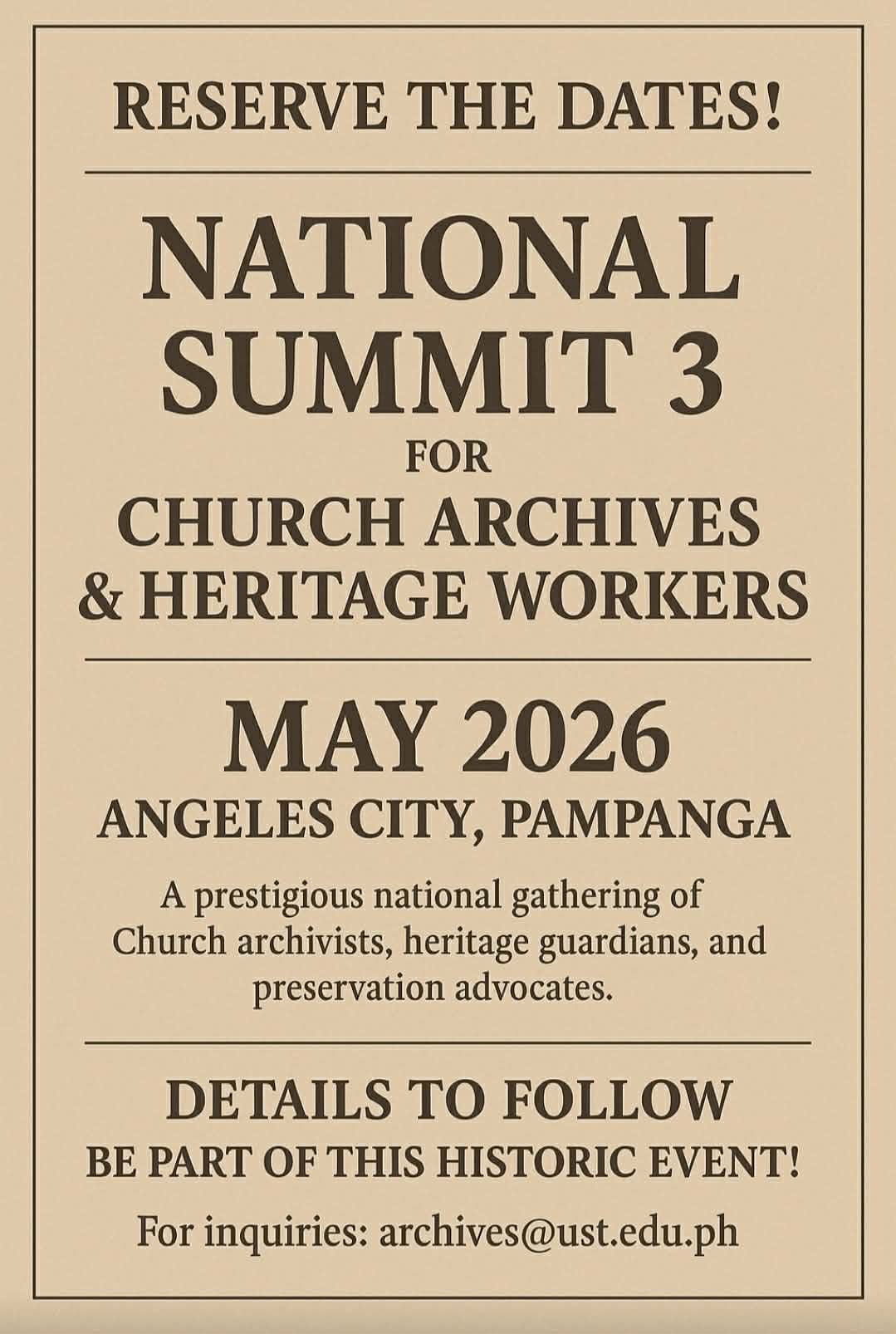National Summit III of Church Archives and Heritage Workers